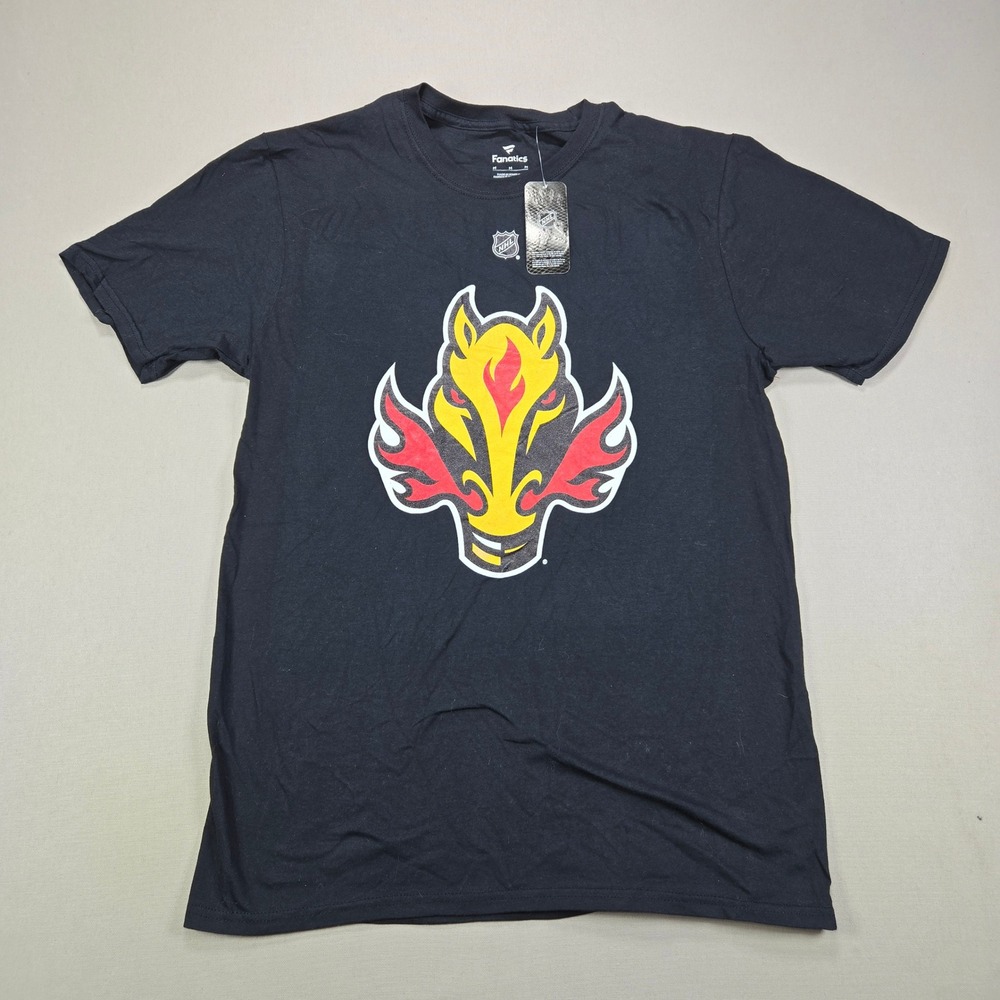 Fanatics Calgary Flames Blasty Logo Graphic Tee Black Mens Size‎ Medium NWT